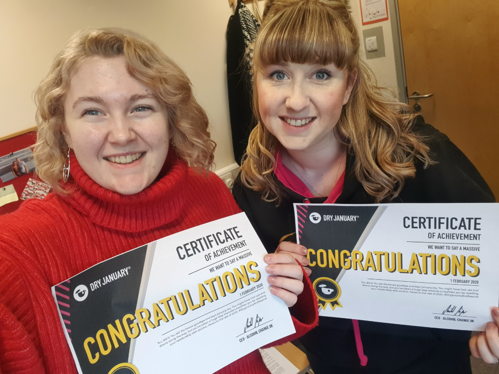 Dry Janurary Certificates