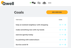 QWell.io goal trackere