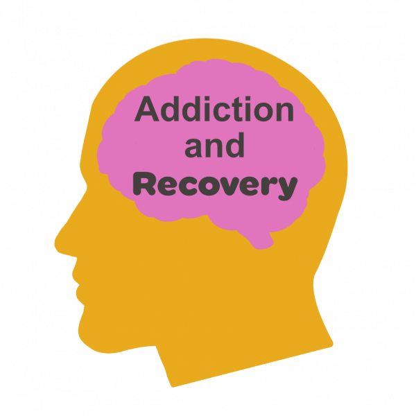 Addiction recovery image - brain and silhouette