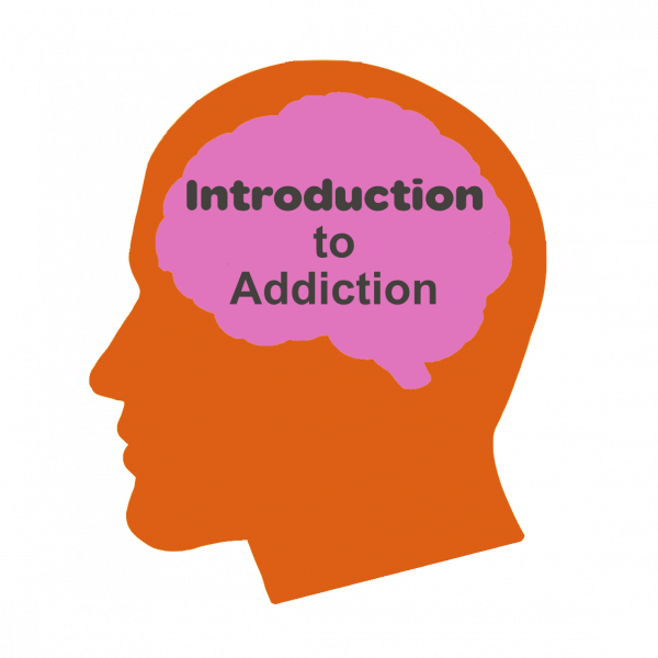 Intro to addiction image - brain and silhouette